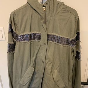 NWT Sequin Anorak Jacket